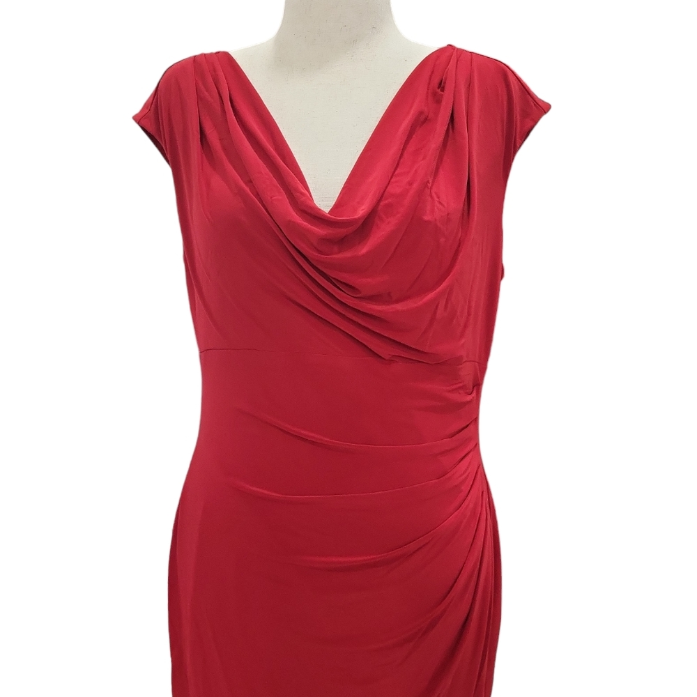 EUC Stunning Lauren Ralph Lauren women's red pleated evening party dress, 16 - Picture 4 of 11